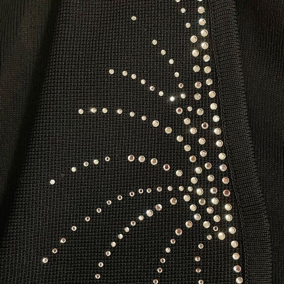 Misook Black Rhinestone Blazer Jacket Acrylic Petite Medium PM - Picture 4 of 6